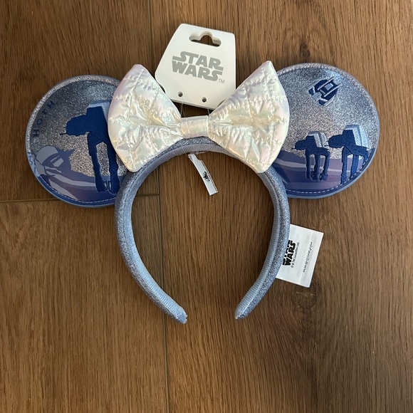 Star Wars Accessories - Star Wars Hoth Blue and Silver Headband with White Bow RARE NEW NWT